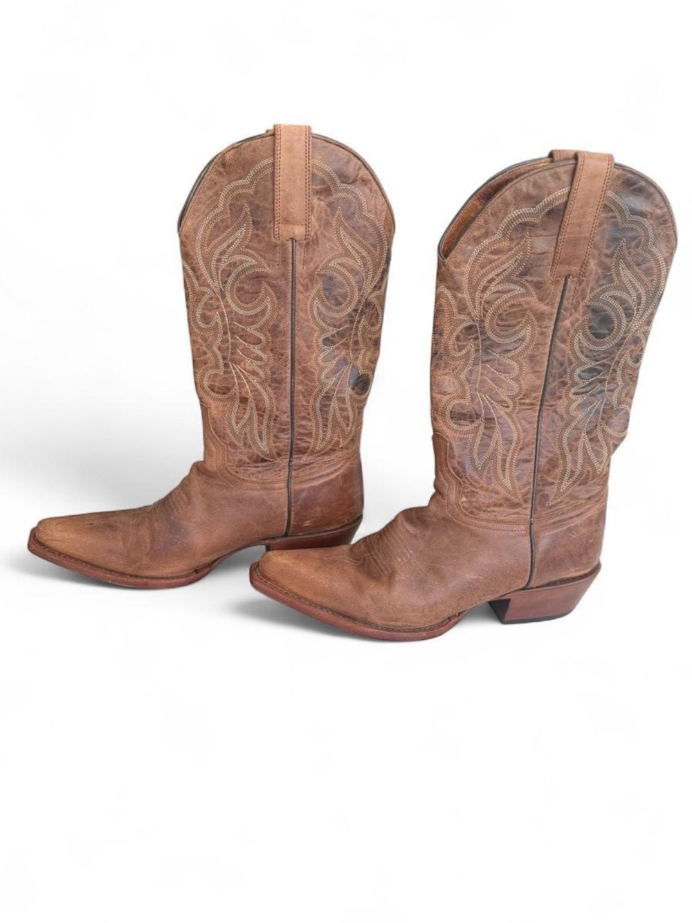 Shyanne Tan Distressed Leather Western Cowboy Boots Size 7B - Picture 2 of 8